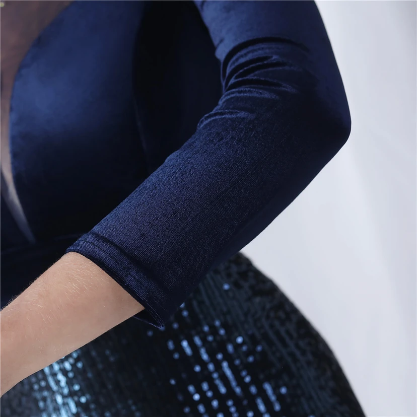 Long-Sleeved Fishtail Evening Dress High-End Atmosphere Elegant Banquet Temperament Velvet Aura Queen view 18