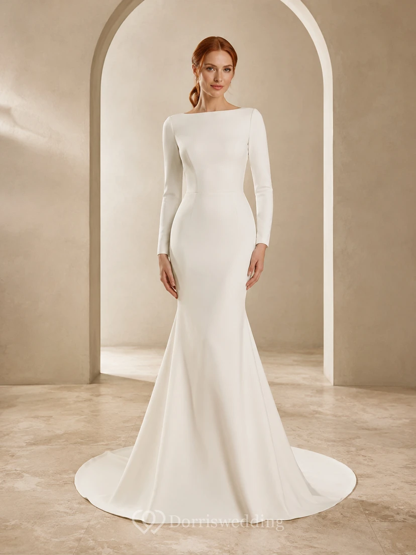 Spitzenhochzeitskleid Meerjungfrauen-Stil, ärmellos, mit Kapellenschleppe