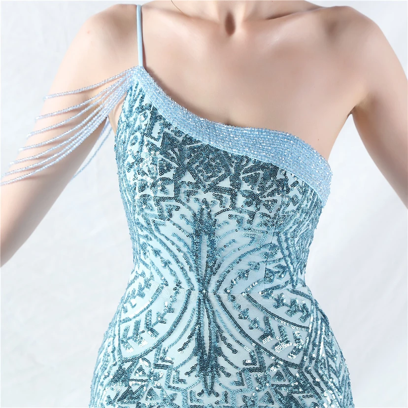 Robe de soirée haut de gamme ornée de perles de positionnement, de fleurs et de broderies en tulle. view 99