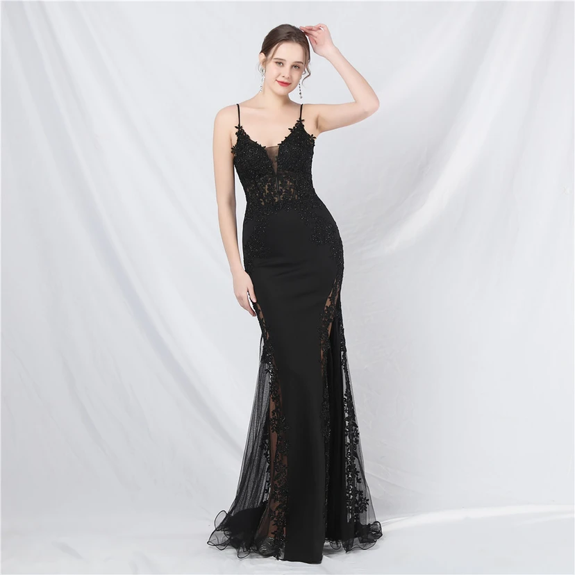 Spitzen-Abendkleid mit heißer Diamant- und Fischgrätenmuster-Weste, tiefem Taillenausschnitt, schulterfreiem Design und kurzer Schleppe view 47