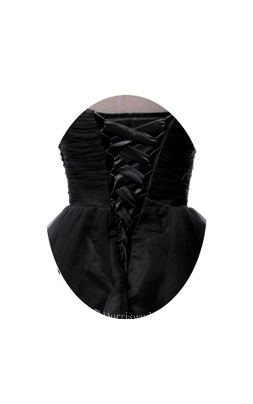 Strapless A-line Dress With Rhinestone Bodice view 4