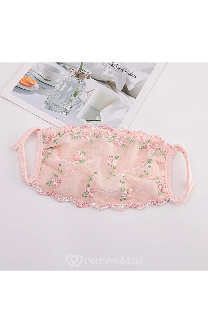 Non-Medical Chiffon Embroidery Face Masks view 5