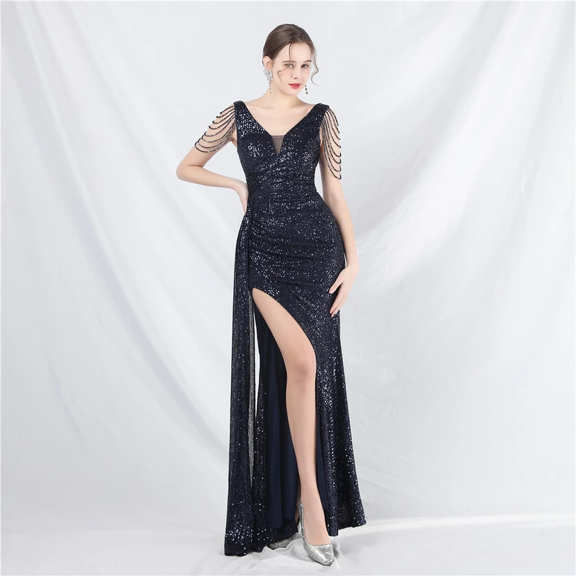 Cross-Border Dress Crafted Custom-Made Beaded Sequined Long Evening Dress view 51
