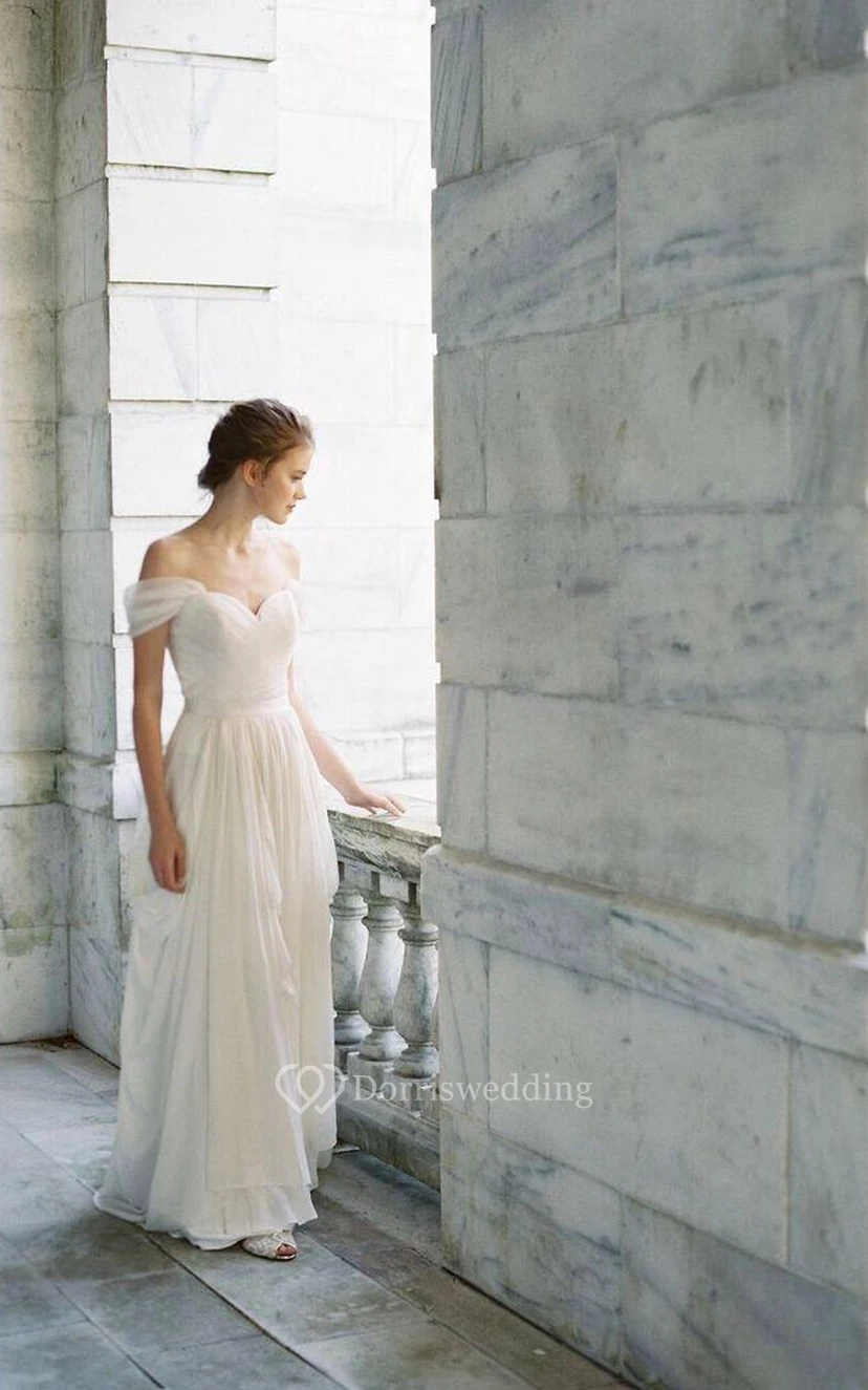 Chiffon-Hochzeitskleid mit Rüschenrock view 4