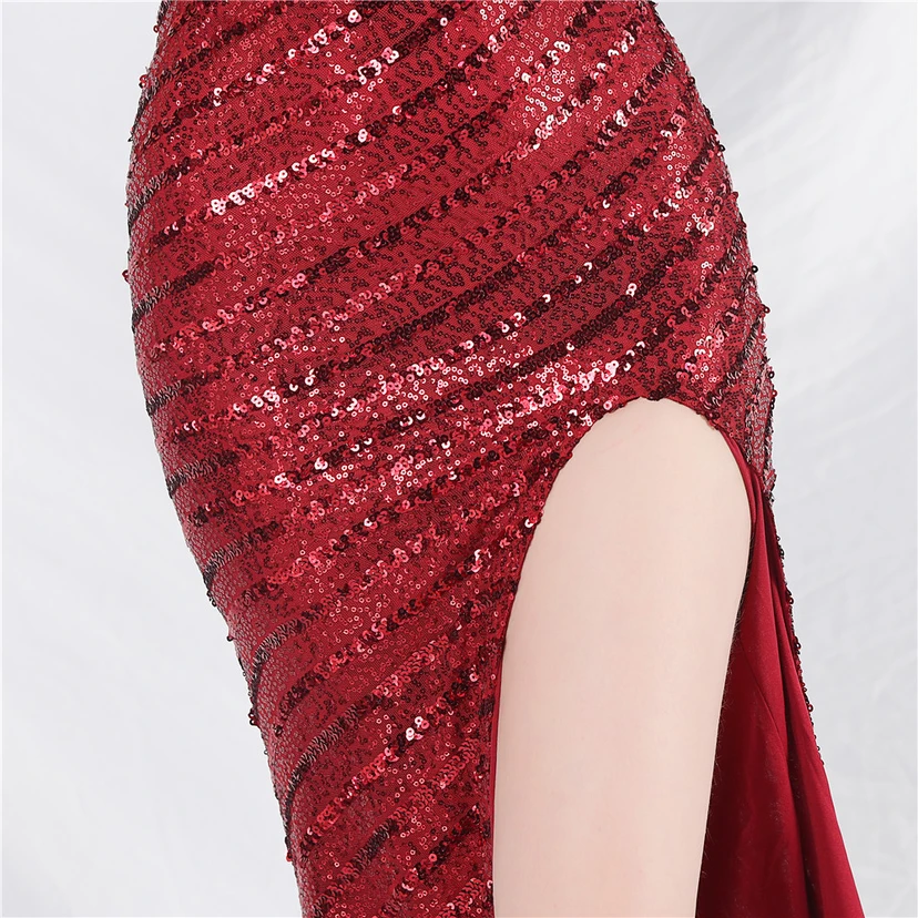Fashionable Women'S Suspender Low-Cut Sequined Evening Dress view 49