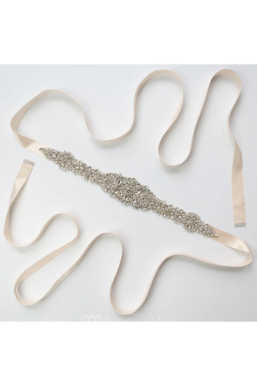 Fancy Beaded Satin Belt view 4