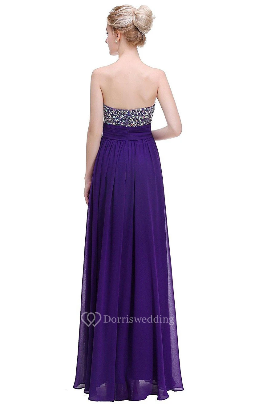 Sweetheart A-line Dress with Empire Ruched Waist view 2