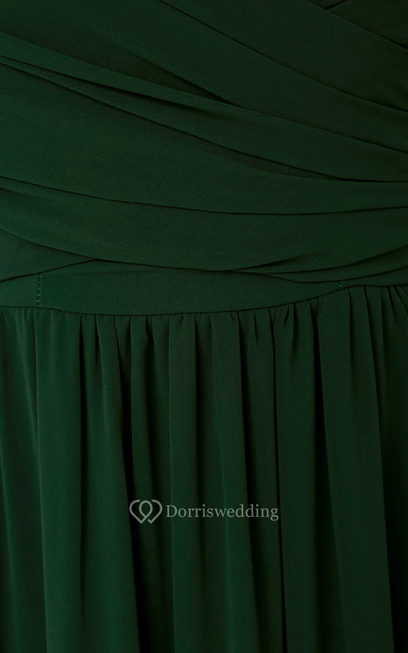 Chiffon Chic Dress With Crisscross Ruched Bodice view 39