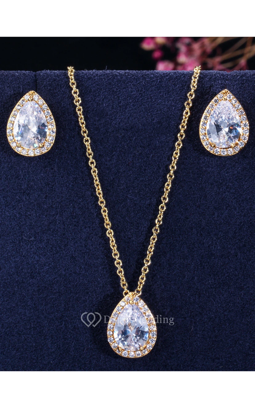 Multiple Color Bridal and Cocktail Party Rhinestone Necklace and Earrings Jewelry Set view 2