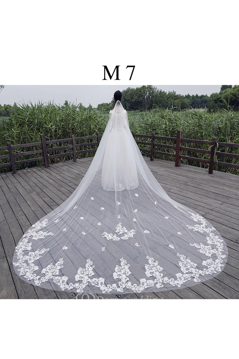 New Korean Style 3 Meters Double-layer Cover Trailing Bride Super Long Super Wide Veil view 3