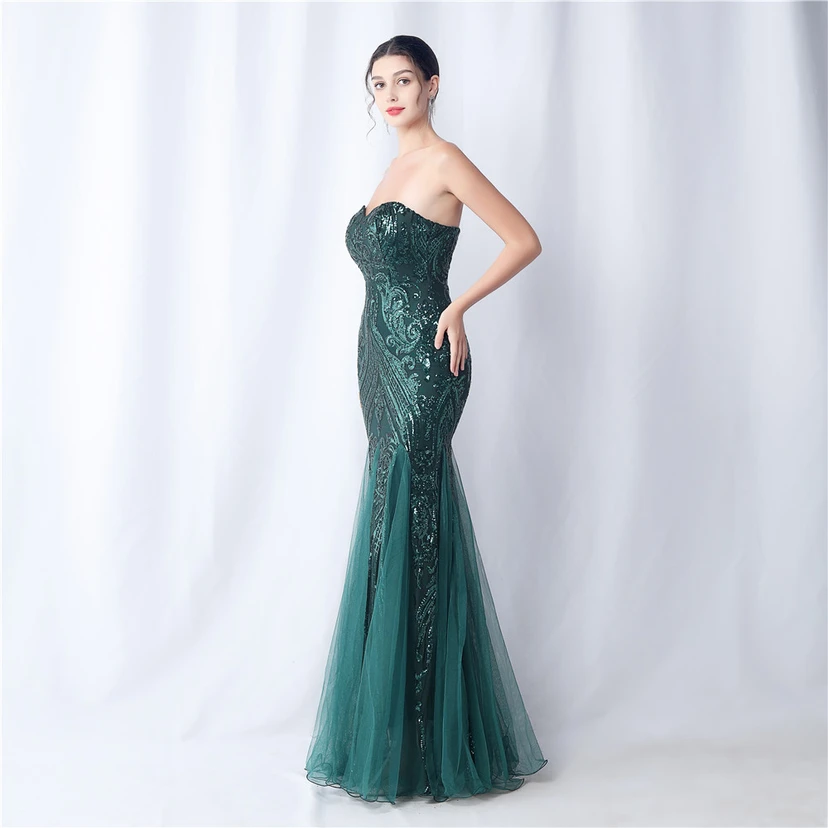 Positionierung Blumenschnitt Netz Pailletten Hochzeitsdinner Toast Party Abendkleid view 66
