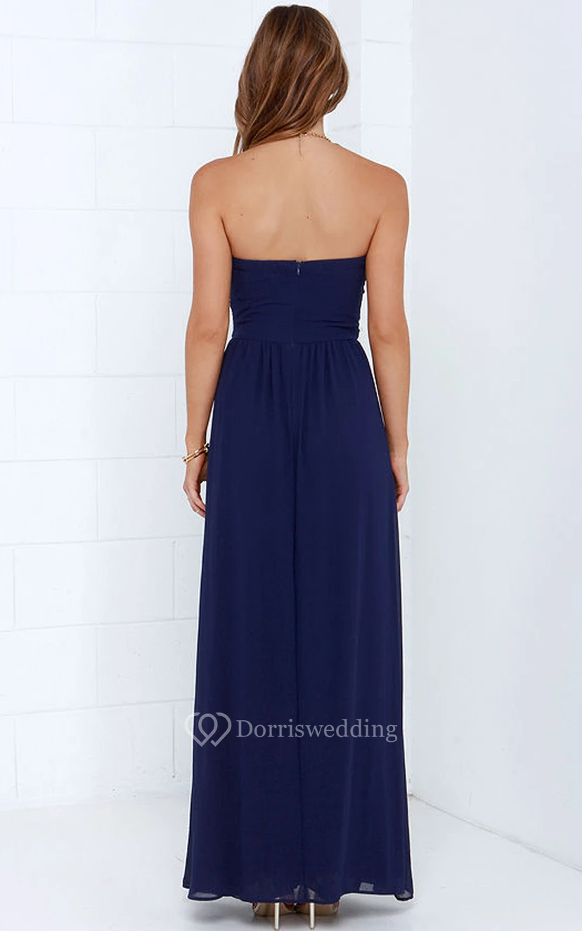 Chiffon Chic Dress With Crisscross Ruched Bodice view 9