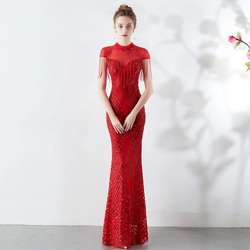 Abendkleid Frühling Langes Meerjungfrauen-Schlankes Bankettkleid für Damen view 22