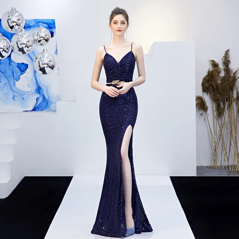 Märchenhaftes, verträumtes Promi-Party-, sexy, langes, schlankes Abendkleid mit Meerjungfrauenschnitt view 22