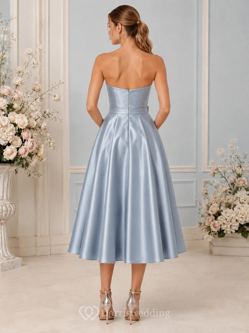 Sage Refined Chiffon Sheath V-neck Knee Length Cocktail Dress view 2