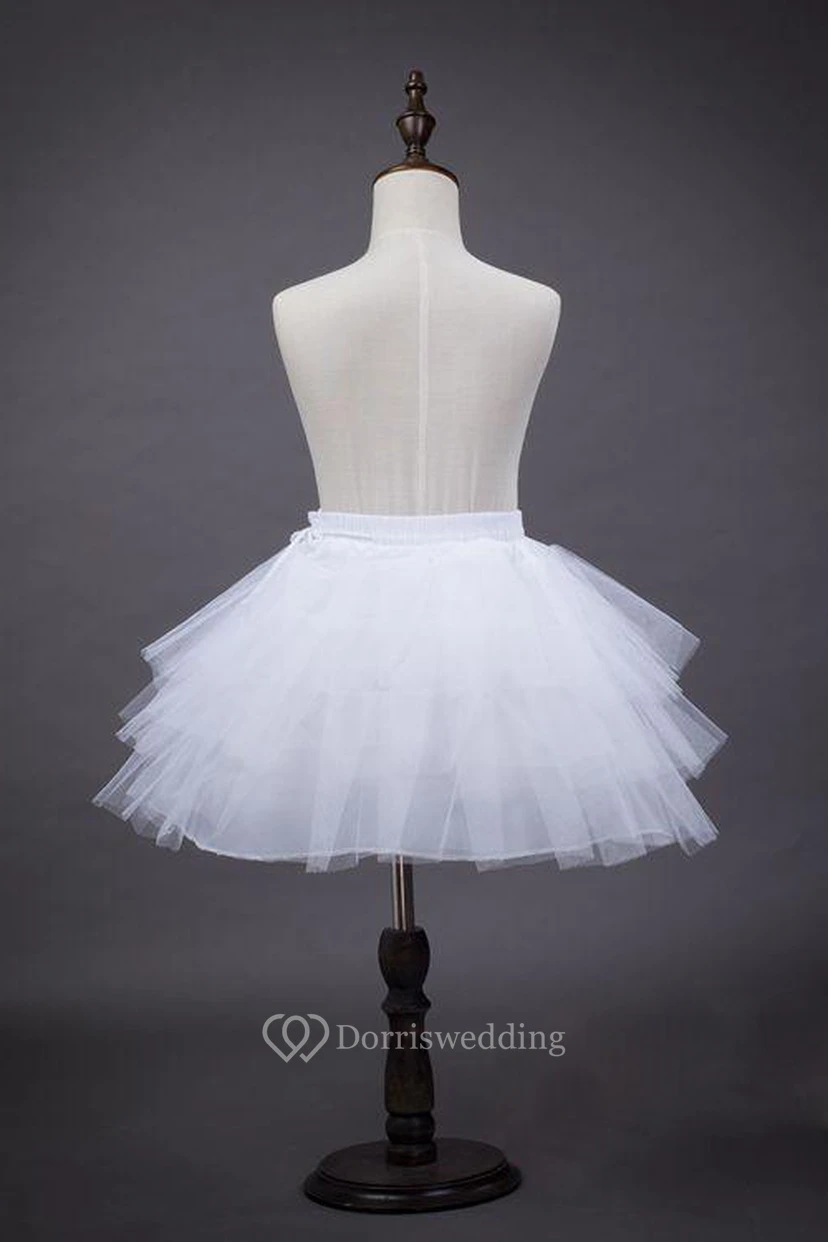 Short Style Three-layer Net Flower Girl Petticoat Wedding Dress Skirt Petticoat view 2