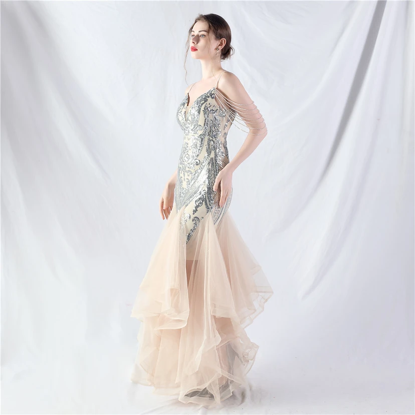 Handgefertigte Perlen, festes Netz, Positionierungsblumenperlen, Spleißnetz, heißes Tanz-Feier-Performance-Kleid view 54