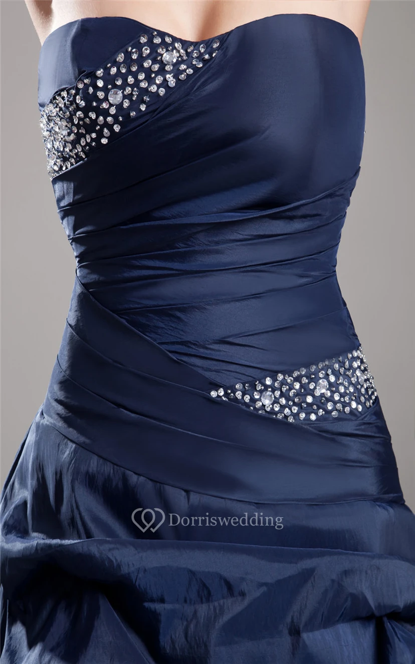 A-Line Taffeta Ball Gown With Ruching and Beading view 6