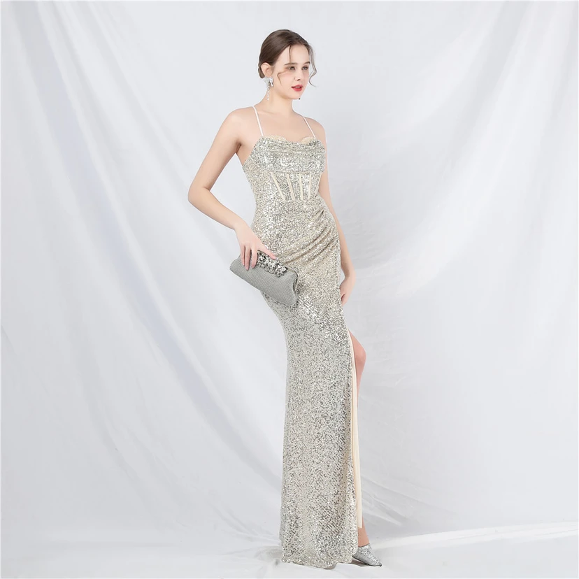 Palace Style Fishbone Waist Heavy Beading High-End Evening Dress view 40