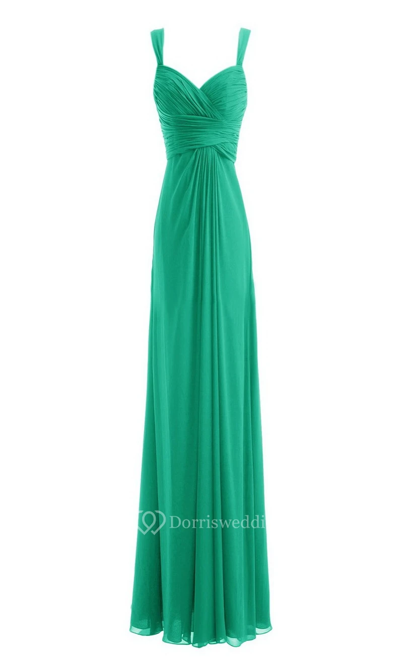 Sleeveless Empire Chiffon Dress With Criss-cross Ruching view 6