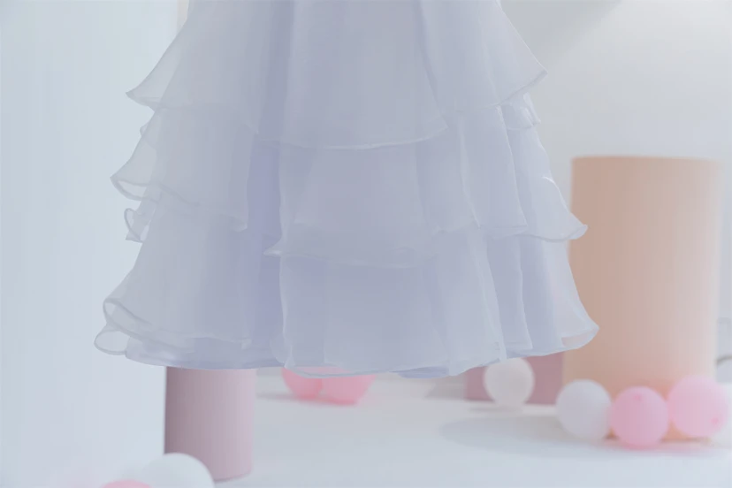 Cute Short A-line Lavender Flowergirl Dress with Applique and Beadings view 4