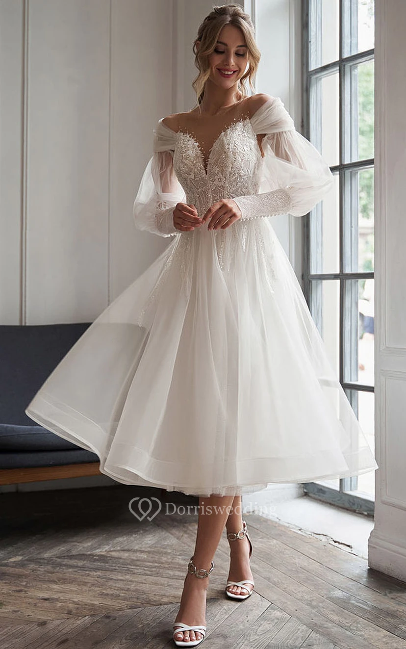 short elopement wedding dresses Tea Length Elopement Wedding Dress | Short 1950 Vintage Bridal Gown