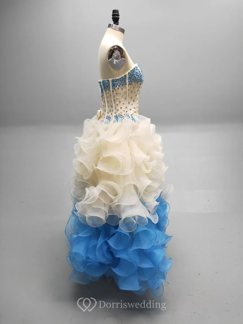 Sweetheart Ball Gown With Cascading Ruffles And A Matching Collar view 3