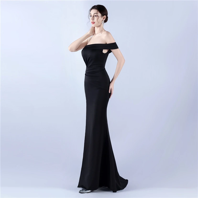 Satin-Abendkleid mit einer Schulter für festliche Anlässe und Bankette view 4