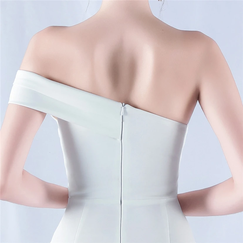 Satin-Abendkleid mit einer Schulter für festliche Anlässe und Bankette view 43