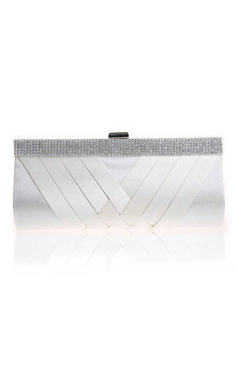 Rhinestone Woven Clutch view 2