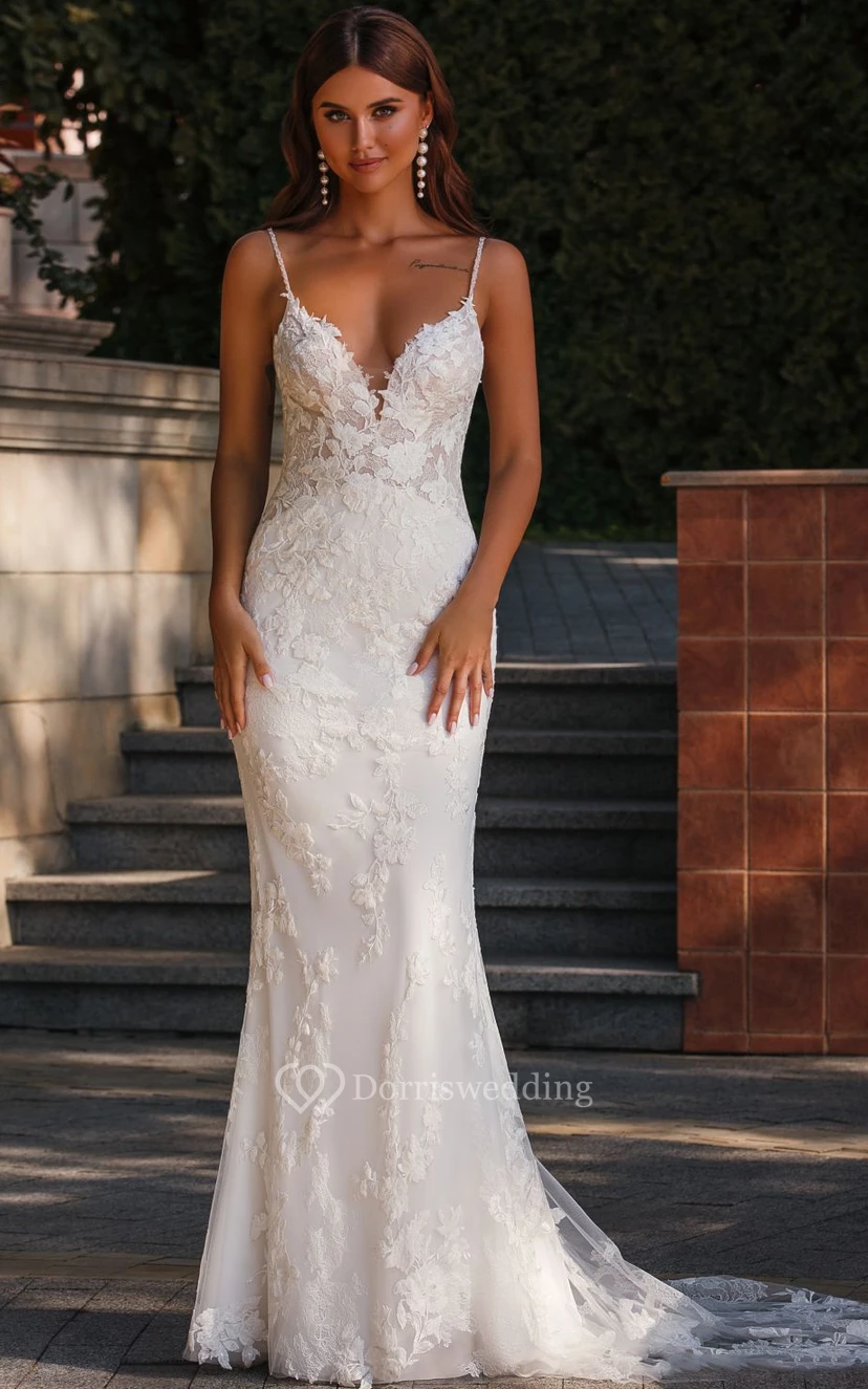 Meerjungfrauen-Chic-Kleid aus Spitze, lässig, figurbetont, sexy, Strandkleid, Hochzeitskleid video preview