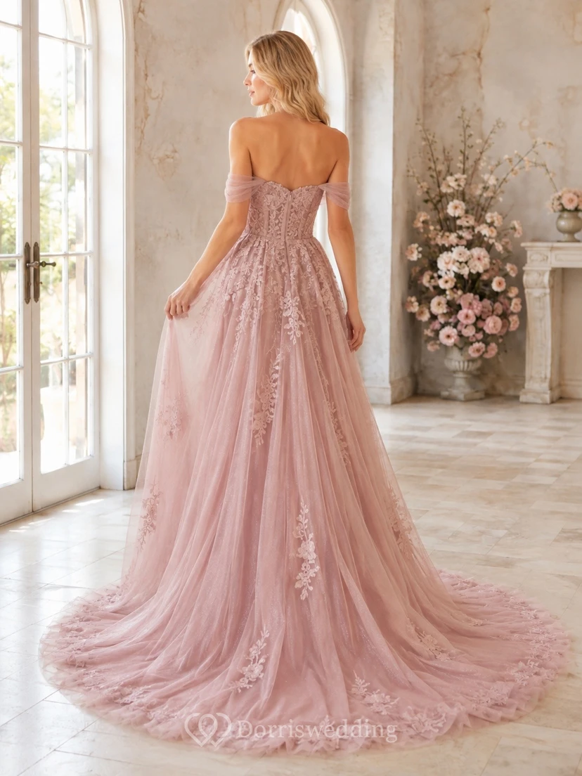 Vestido de novia bohemio romántico elegante con escote corazón, edición B, corte A y encaje. view 2