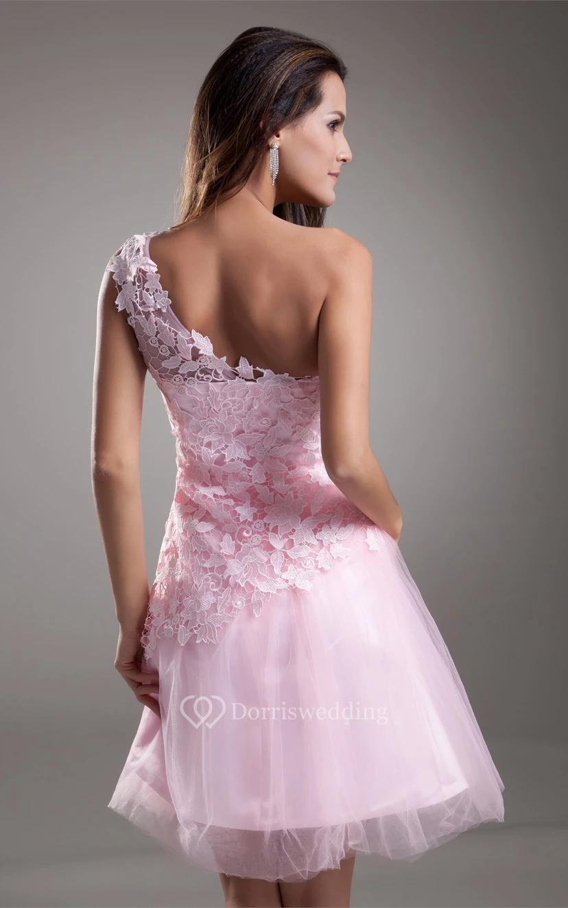 Edle, applizierte Mini-Kleider mit One-Shoulder-Ausschnitt, ärmellos und in A-Linie für besondere Anlässe view 7