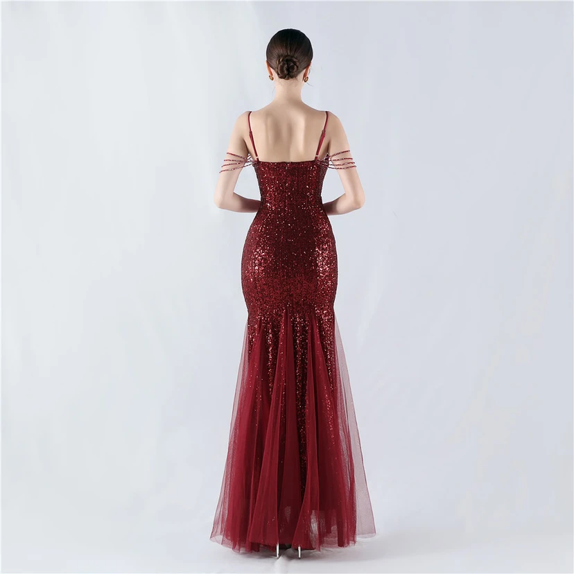 Création de perles, de sequins et de tulle pour une robe de soirée, spectacle, animateur, réunion annuelle view 6