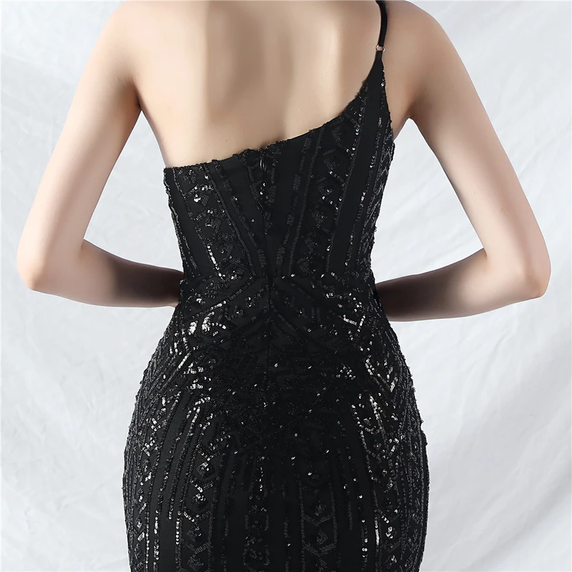 Crafted Beaded Positioning Flower Beads Splicing Mesh Gauze High-End Evening Dress view 75