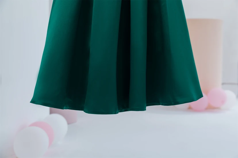 Scoop-neck Short-sleeve Two-Tone Peacock Empire Flowergirl Dress view 4