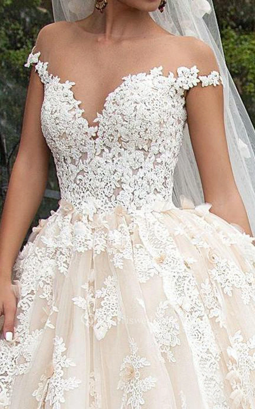 Vestido de gala Mini Jewel Bell Ilusión de cuentas Aplicaciones Flor Ilusión Capilla Flor Cola Botón Ilusión Tul Encaje view 3