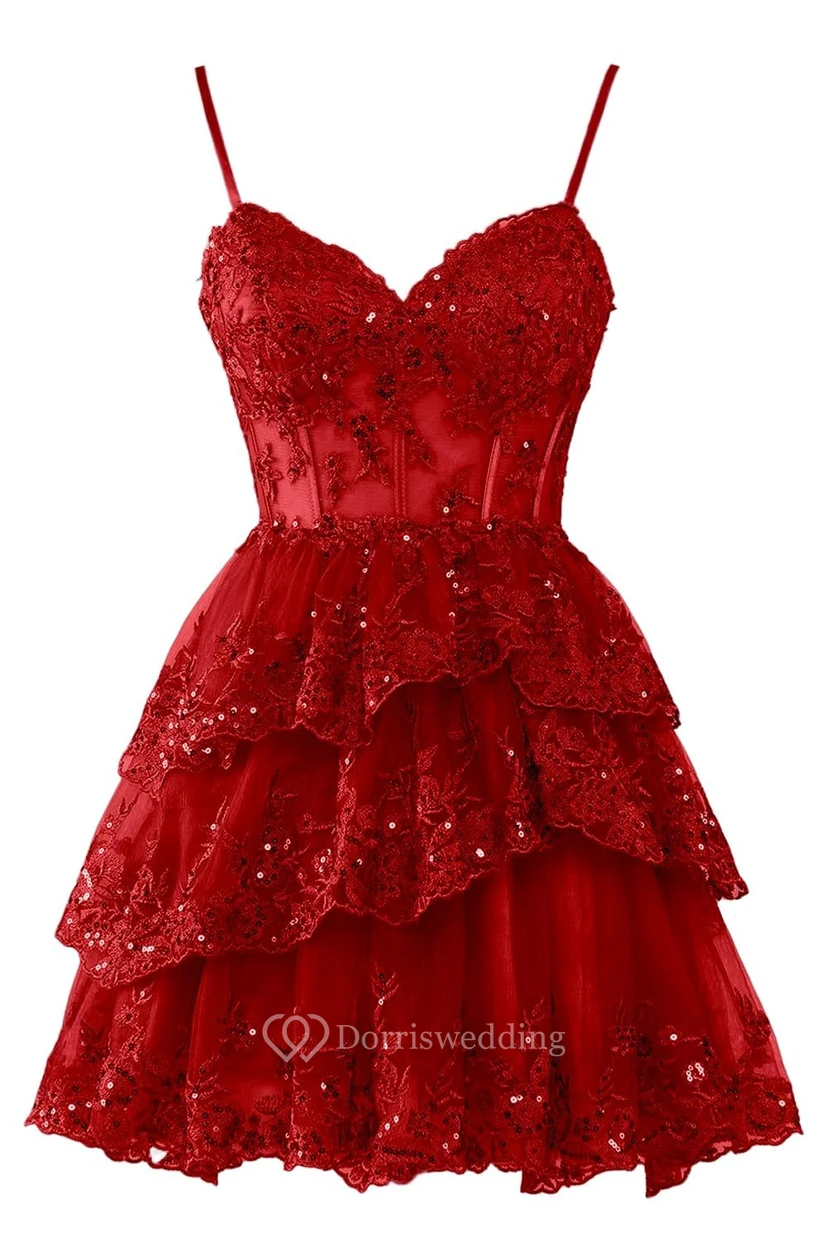 Blue Off-the-Shoulder Short Dress with Lace view 20