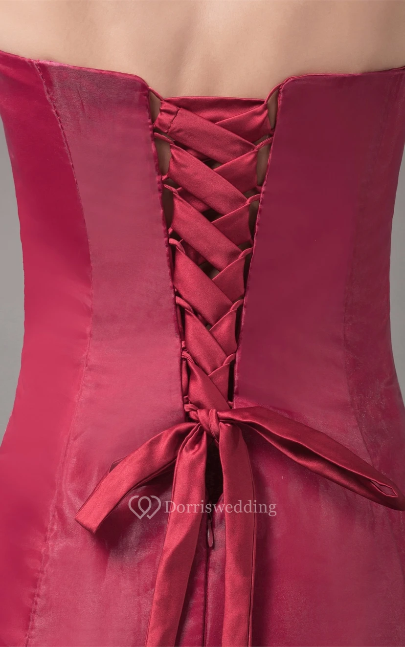 Strapless High-Low Mermaid Brush Train and Gown With Ruffles view 8
