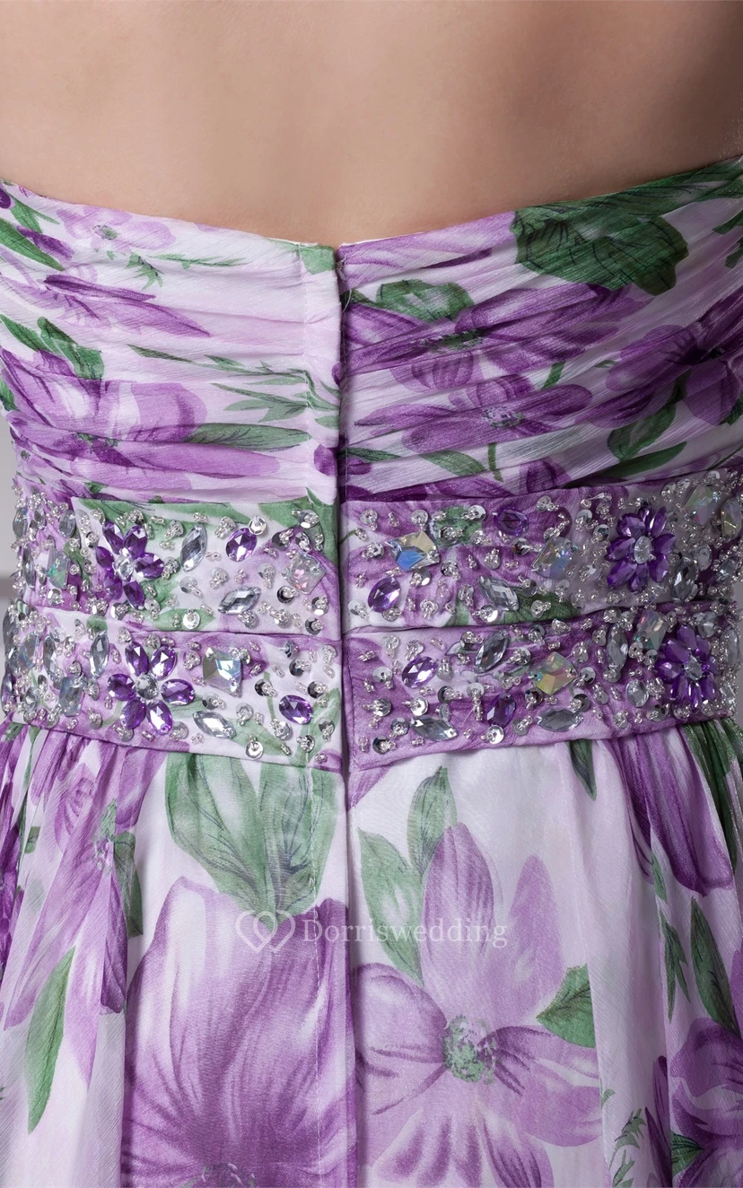 Robe longue plissée sans manches à décolleté plongeant, taille ornée de bijoux et dos nu view 6