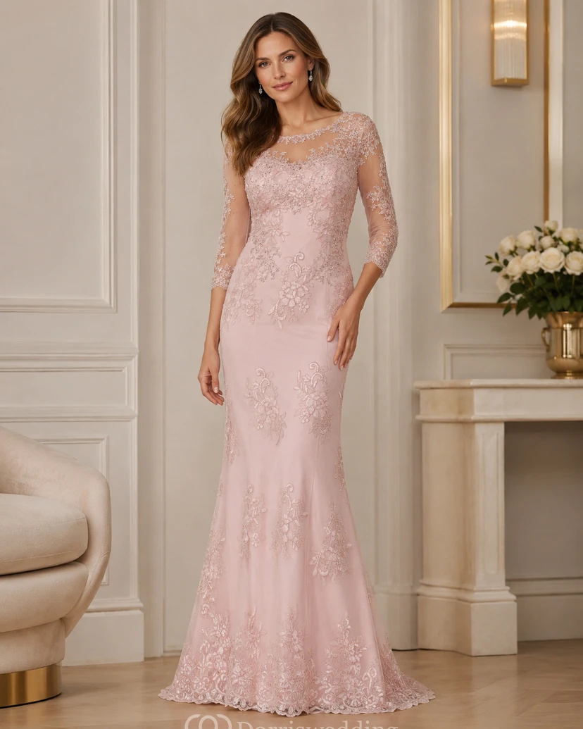Simple Sheath Satin Mother of the Bride Dress with Appliques