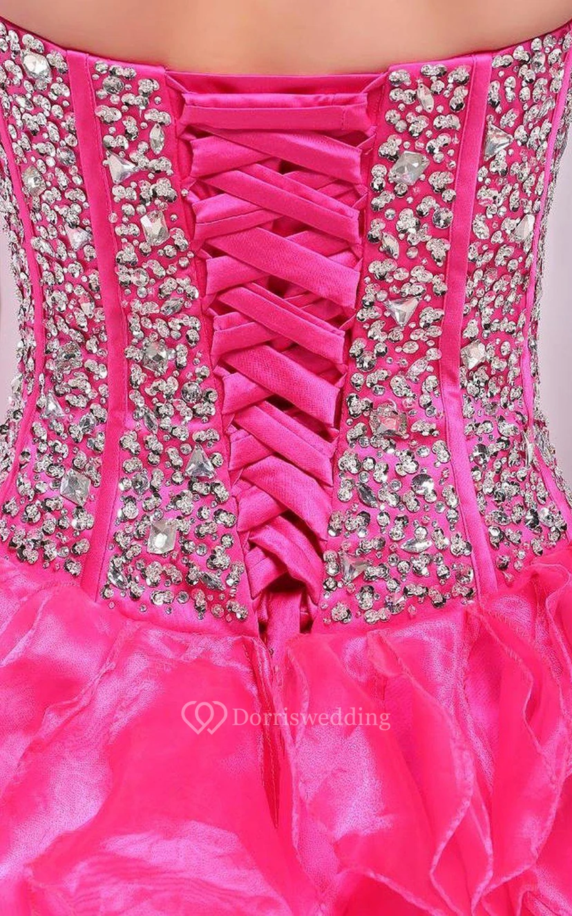 Chic Sweetheart Ball Gown With Ruffles and Beadings view 7