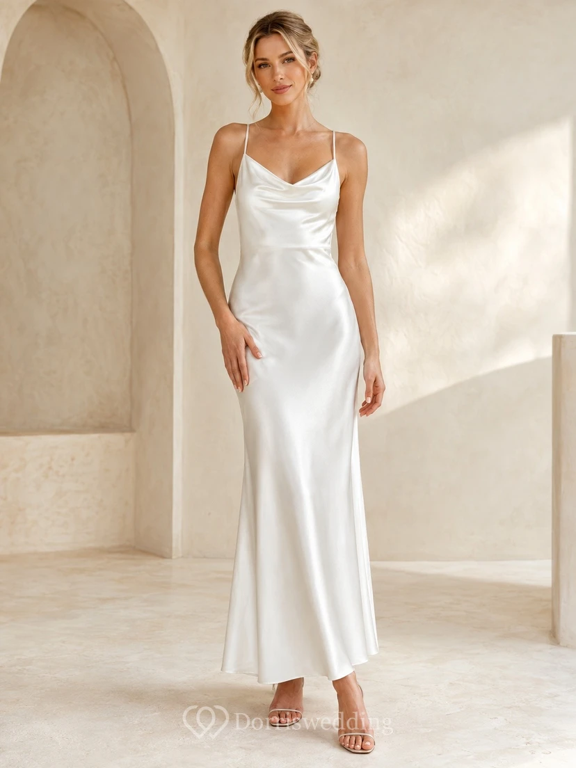 Einfaches, lässiges Etuikleid für Strand und Freizeit, weißes Cocktailkleid mit Wasserfallausschnitt