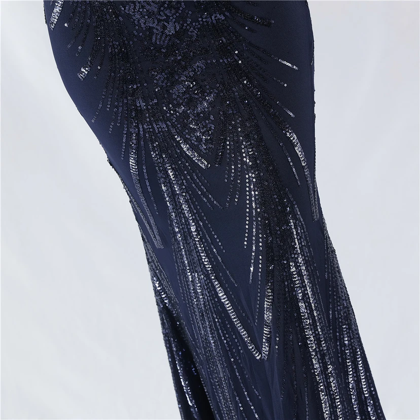 Waist-Reduced Fishbone Shaping Positioning Flower Sequined Anchor Sexy Beaded Suspender Evening Dress view 30