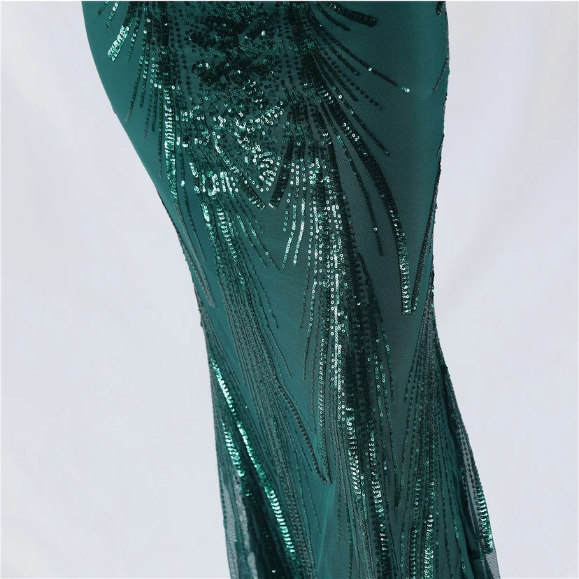 Waist-Reduced Fishbone Shaping Positioning Flower Sequined Anchor Sexy Beaded Suspender Evening Dress view 80