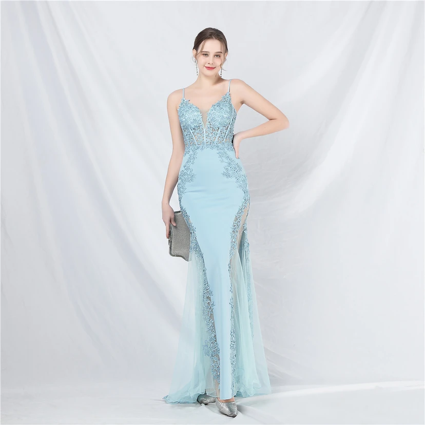 Spitzen-Abendkleid mit heißer Diamant- und Fischgrätenmuster-Weste, tiefem Taillenausschnitt, schulterfreiem Design und kurzer Schleppe view 77
