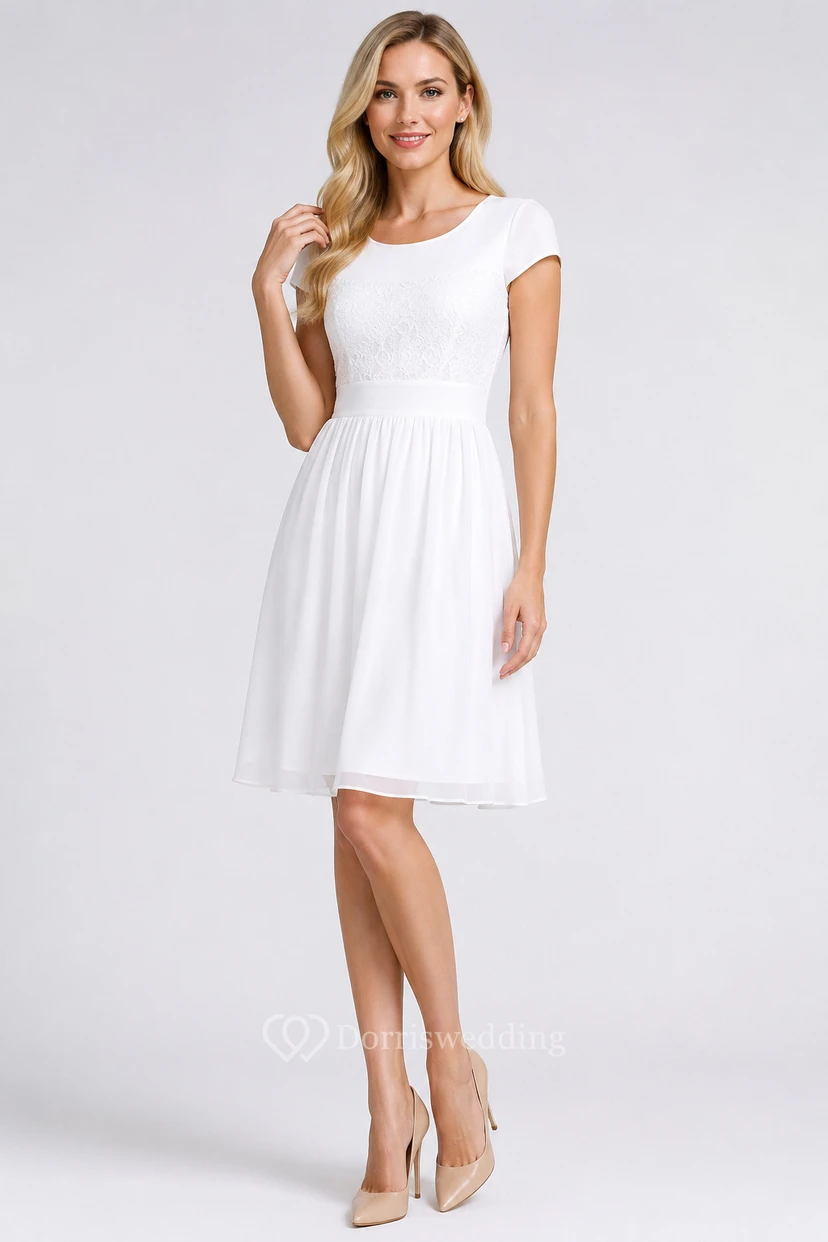 Kurzärmeliges, knielanges Kleid mit Spitzenverzierungen view 16