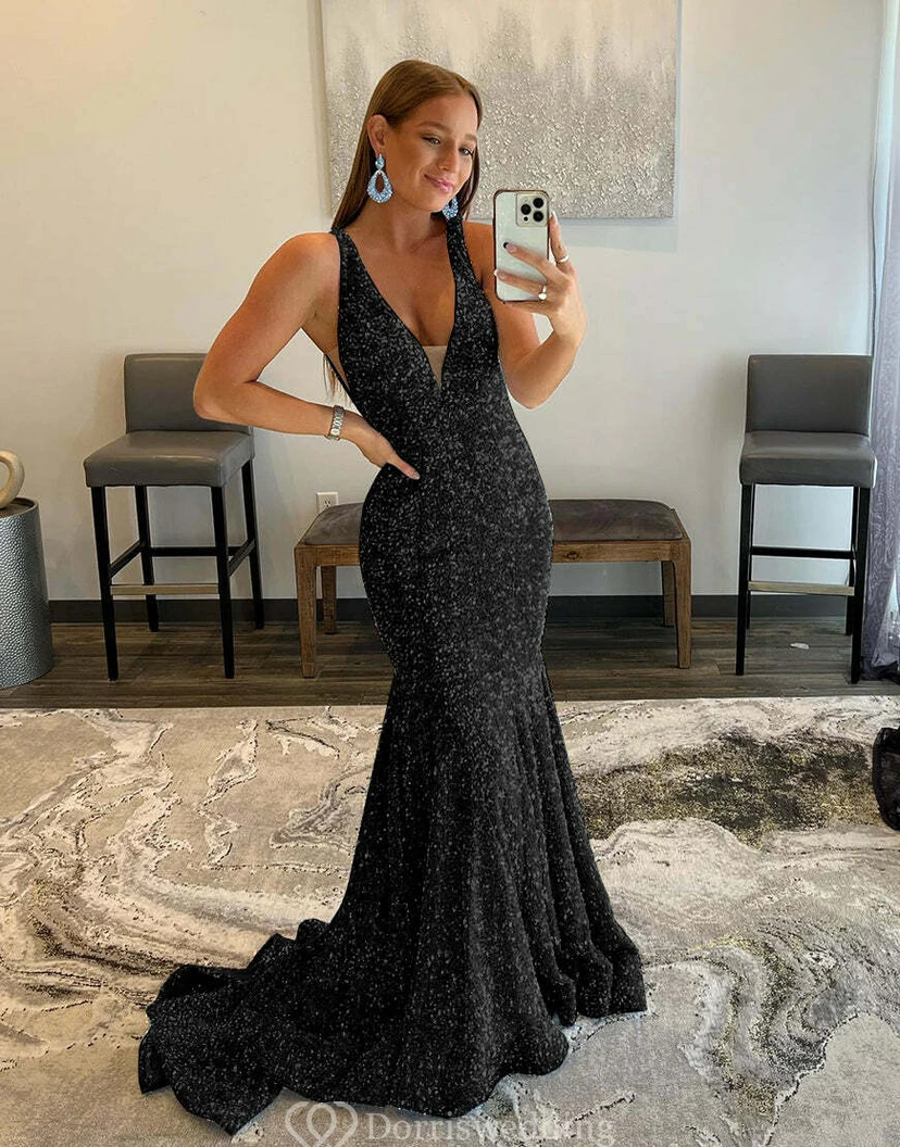 Violet Sequin Mermaid Gown view 6