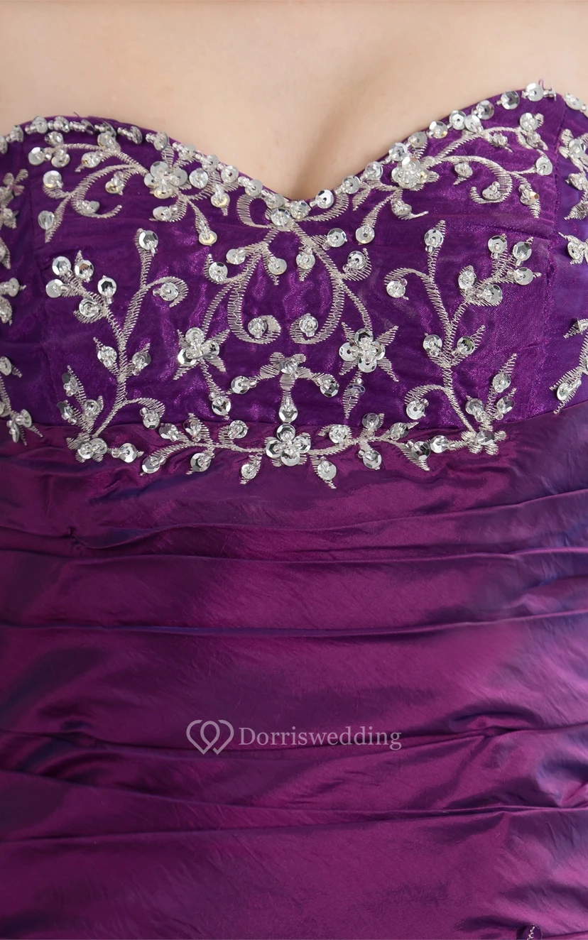 Sweetheart Pick-Up Appliqued Satin Embroideries and Gown With Stress view 4