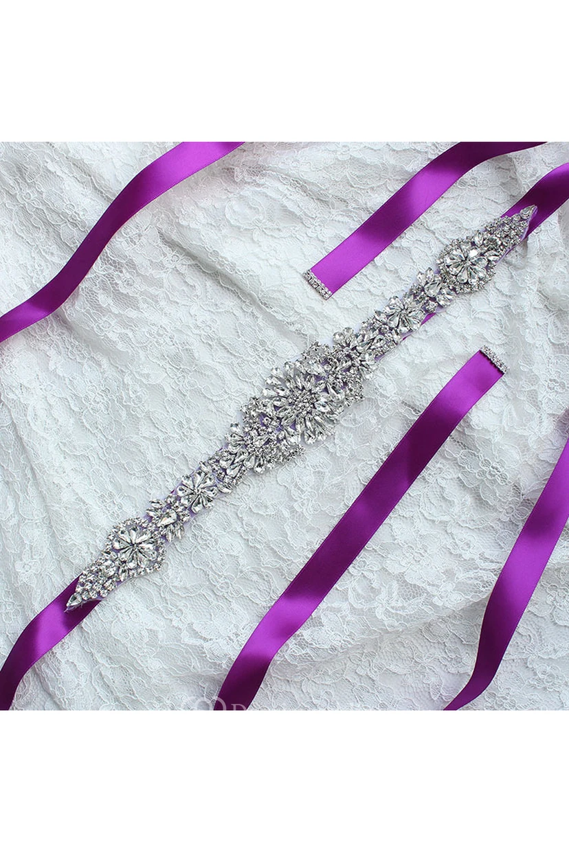 Fancy Beaded Satin Belt view 7